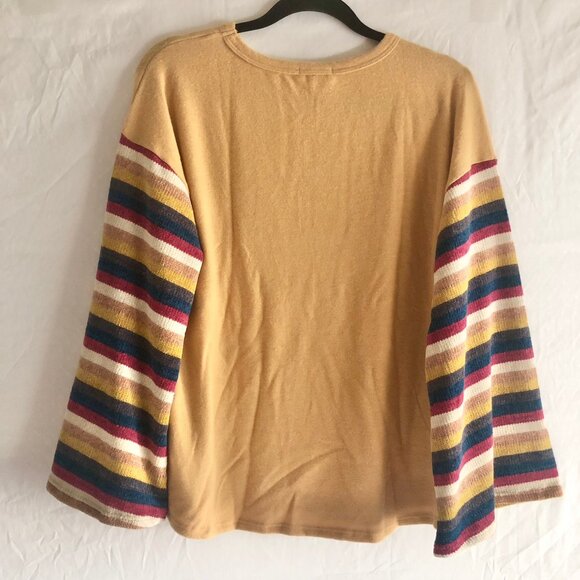 Boho Bell Sleeve Sweater Mustard Yellow - Picture 5 of 7